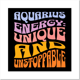 Aquarius Energy Zodiac Sign Birthday Posters and Art